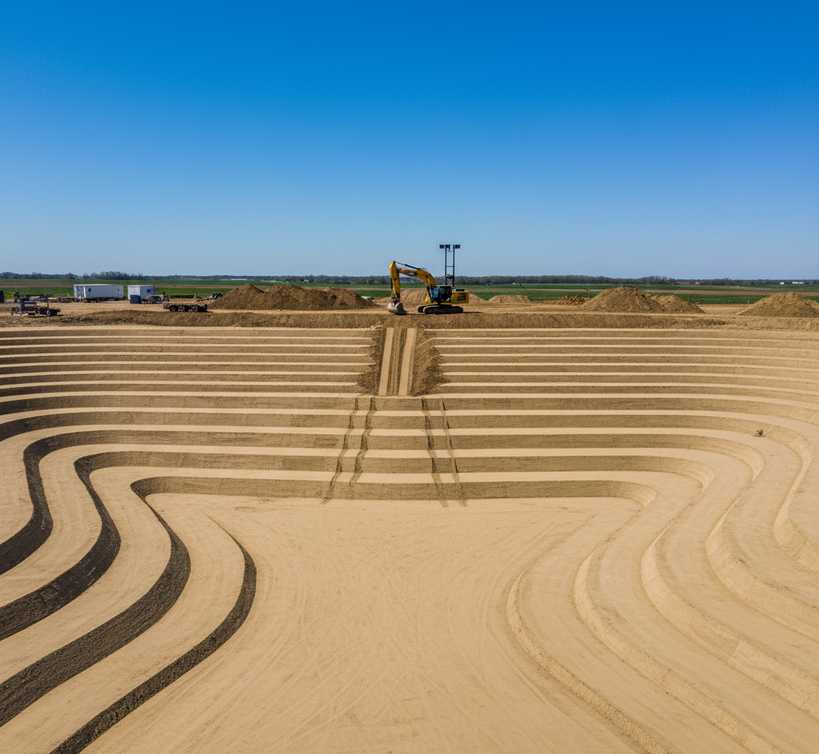 Site grading for a new lake basin