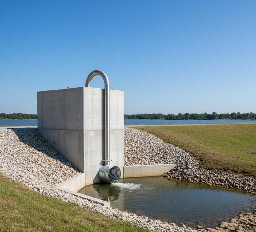 Outflow structure for water level management